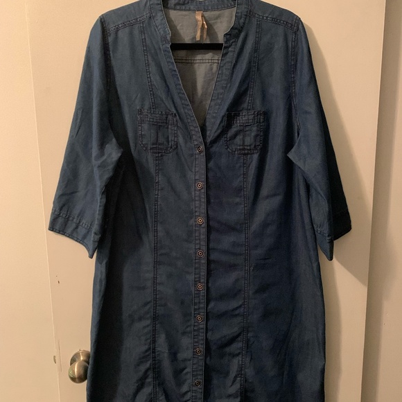 Denim Button Down Dress - Picture 1 of 5
